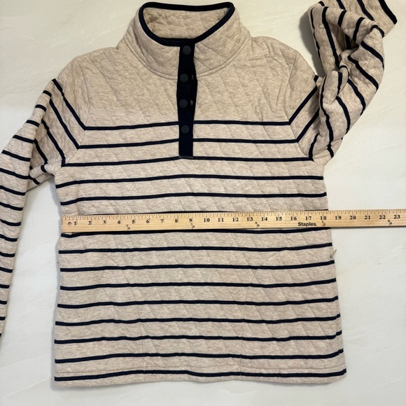 Orvis Quilted Stripe Snap Neck Pullover Size Small NWT - Picture 4 of 9